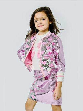 Baby Sara Heart Sequin Metallic skirt, 4 years