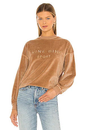Anine Bing brown velour sweatshirt, womens large