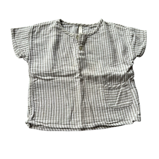 Rylee + Cru grey striped shirt, 18-24 months