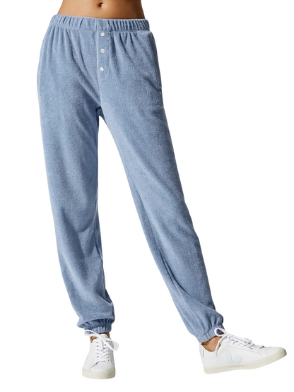 Donni Terry Henley sweatpants denim, women small