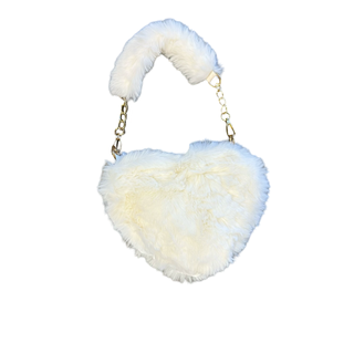 White fur purse