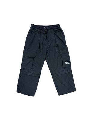 Kith Black Cargo Pants with White Logo, 4 years