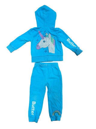 Butter Bright Blue Unicorn Graphic Set , 2 years