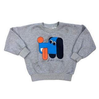 Bobo Choses Grey crewneck with graphic, 4/5 Years