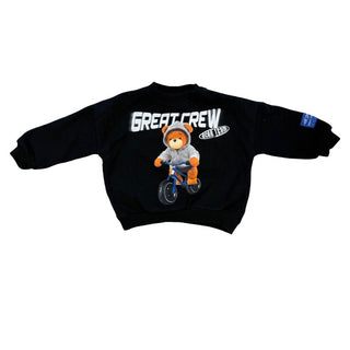 Zara Black crewneck with bear graphic, 1.5 years