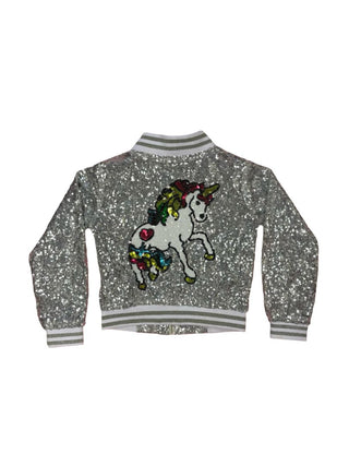Lola & The Boys Sequin Star + Unicorn Bomber, 6 years