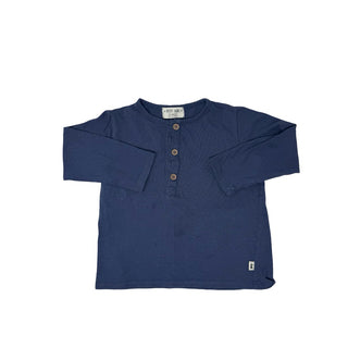 Petit indi Blue Henley long sleeve, 24 months