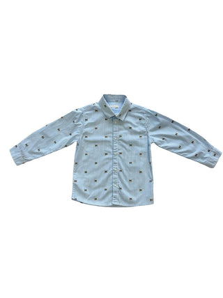 mayoral striped dress shirt with puppies, new with tag, 4 years
