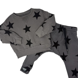 Nununu Charcoal grey classic star set, 18-24 months