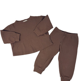 Mikki Rae Brown waffle set, 12-18 months
