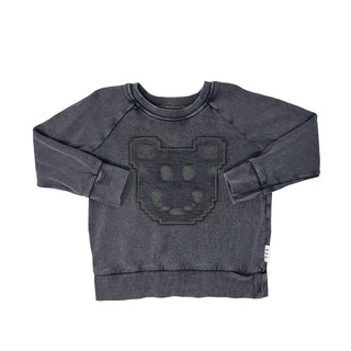 Hux Charcoal vintage washed bear sweater, 2 years
