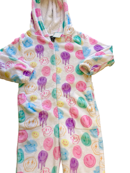 Top Trendz smiley face fuzzy one piece, 7-8 years