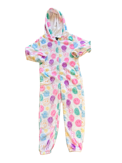 Top Trendz smiley face fuzzy one piece, 7-8 years