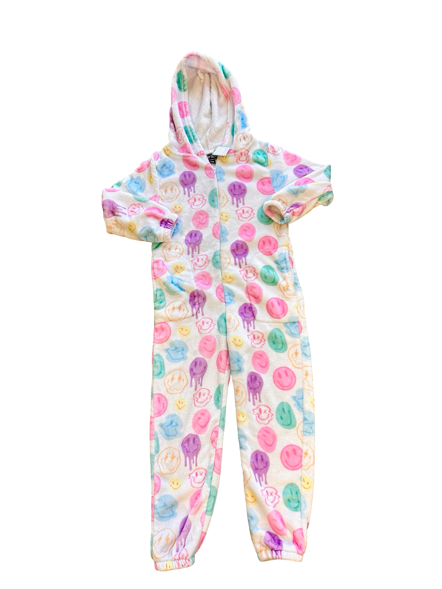 Top Trendz smiley face fuzzy one piece, 7-8 years