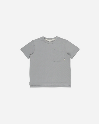 Rylee cru cove essential pocket tee dusty blue, 4-5y
