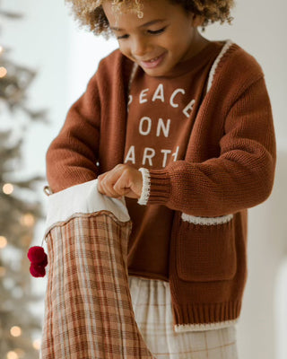 Rylee cru raw edge long sleeve tee peace on earth, 4-5y