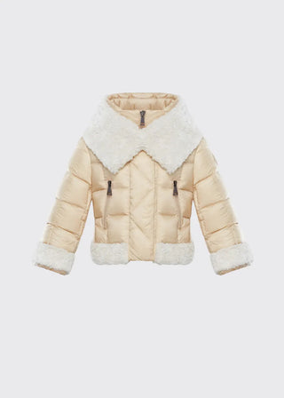 Moncler Girl's Damila Quilted Jacket w/faux fur trim, 8 years