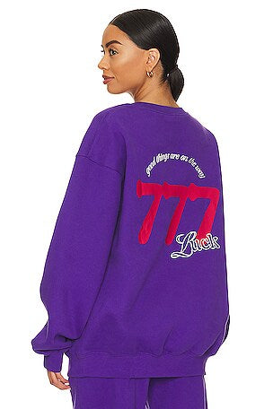 The Mayfair Group 777 good luck purple Crewneck sweater, Oversize Crewneck