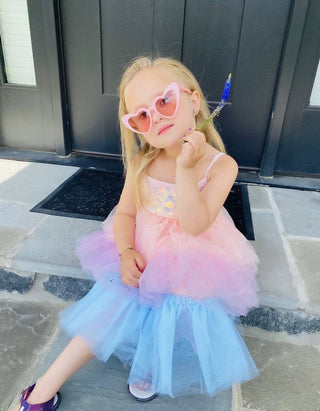 Lola & The Boys Pink w/iridescent sequins & tulle skirt dress, 6 years