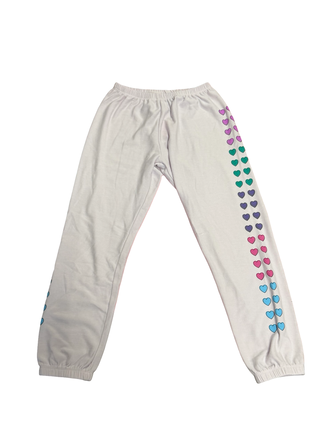 Chaser Pink sweatpants with hearts on the side, 10