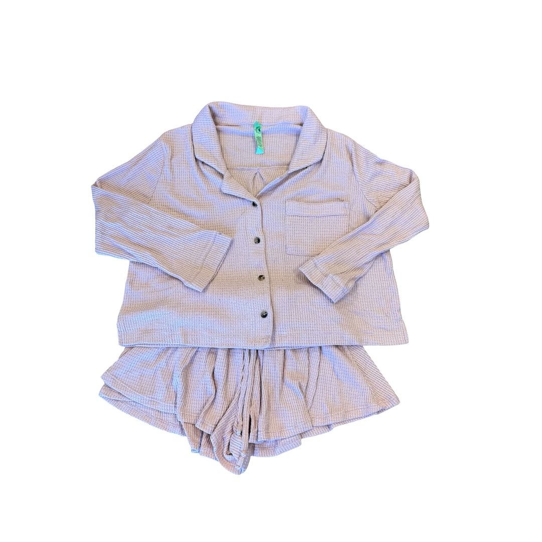 Honey Dew pink waffle set, womens small