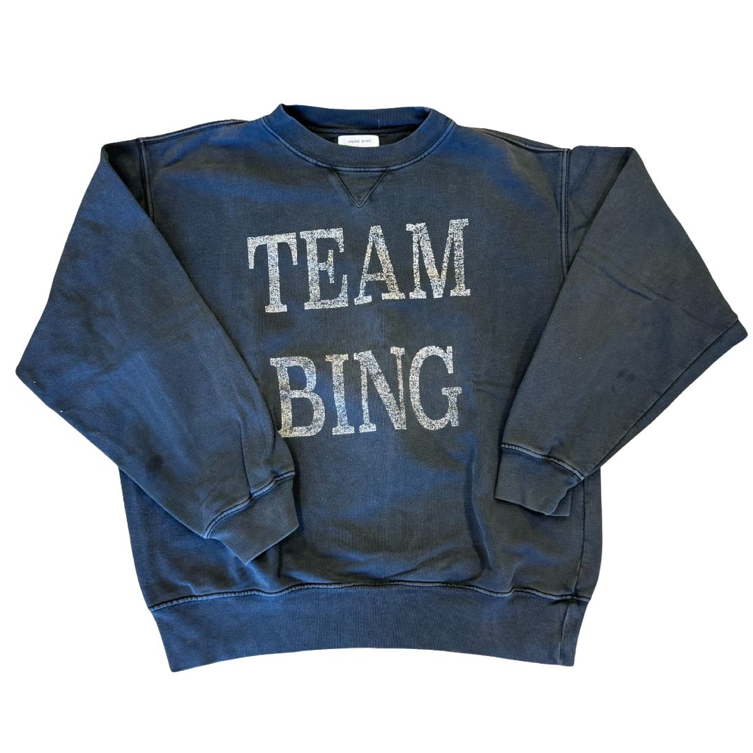 Anine Bing distresses black sweatshirt, womens small