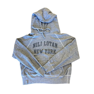Nili Lotan grey logo hooded sweatshirt, womens small
