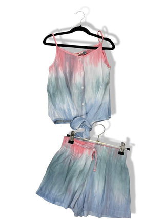 Vintage Havana Tie-Dye tie front top/short set new with tags, 10/12 Years