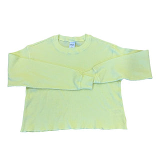 Tna yellow waffle cropped long sleeve, xxs