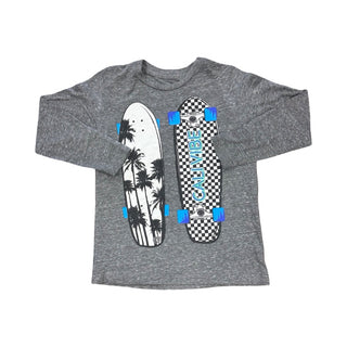Californian Vintage Grey tshirt with skateboards, 6 years