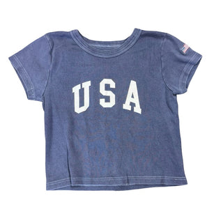 Brandy Melville navy cropped USA tshirt, one size