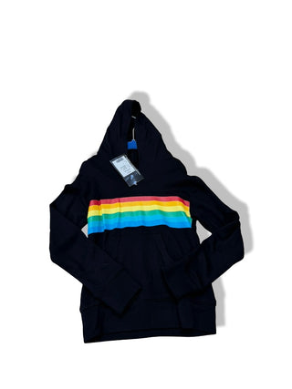 Flowers By Zoe Black Rainbow hoody pullover new with tags, 4 years