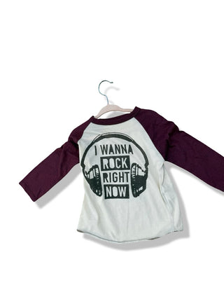 Rowdy Sprout Rock Right Now Raglan Cream long sleeve new with tags, 12-18 months
