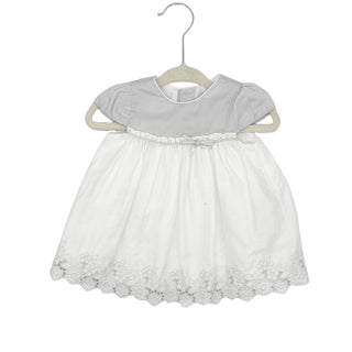 Mayoral white/grey dress, 1-2 months