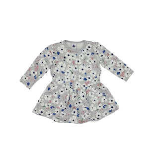 Petit Bateau Grey floral cotton dress, 6 months