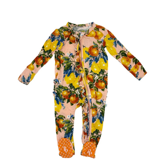 Posh Peanut orange/lemon sleeper, 6-9 months