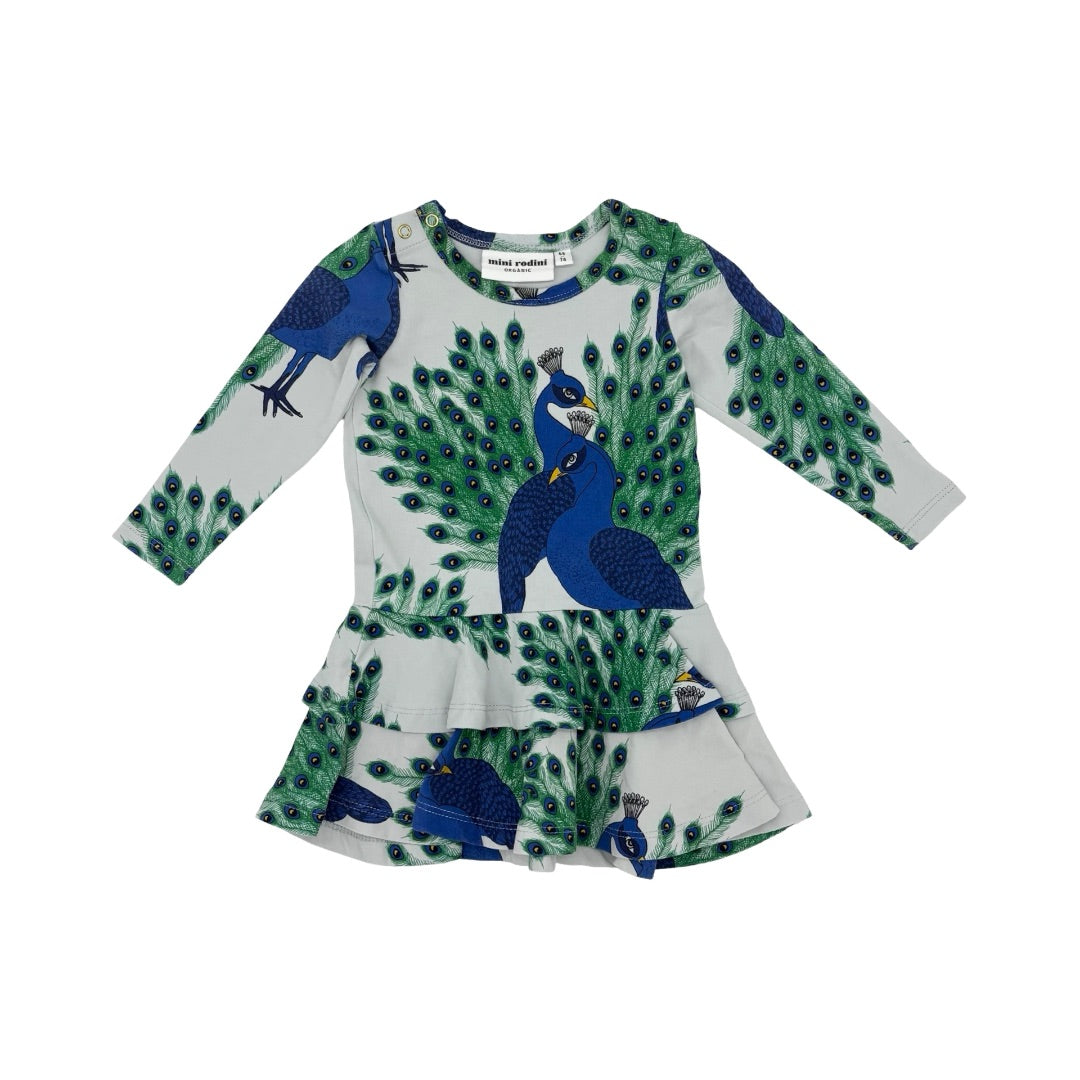 Mini Rodini Peacock dress, 6-9 months