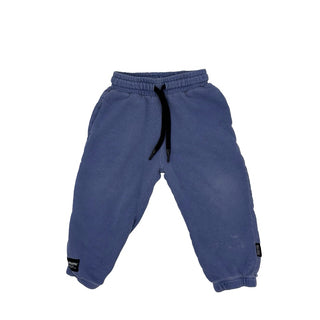 Nununu blue sweatpants - small hole, 3-4 years