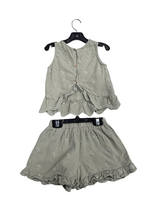 Rylee + Cru Tank and short set eucalyptus green, 4-5 years