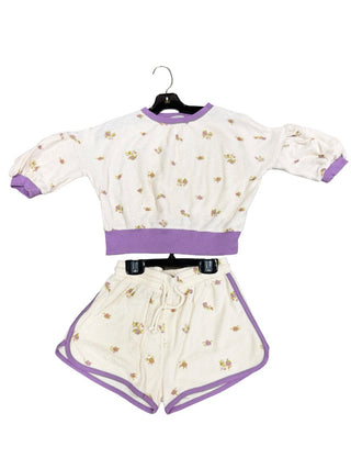 Bebe organic Terry floral set w puff sleeve, 8 year