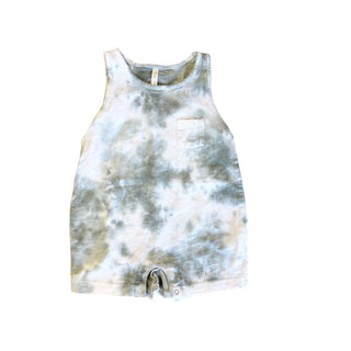 Rylee + Cru green tie dye romper, 3-6 months