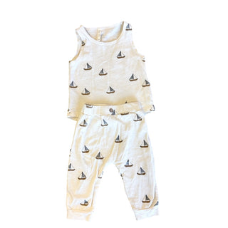 Rylee + cru sailboat top/pant set, 3-6 months
