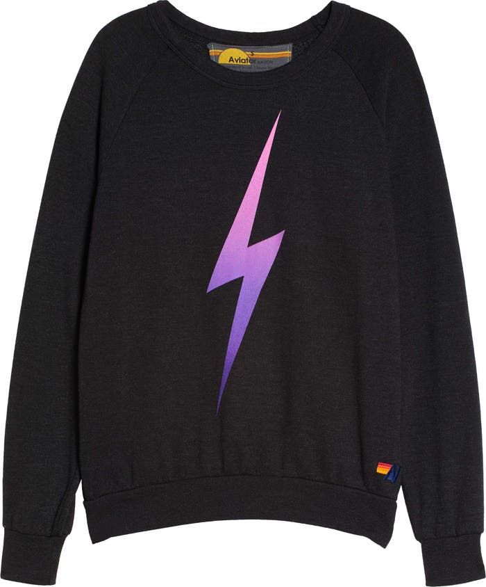 Aviator Nation lightening bolt crewneck, womens Small