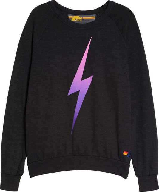 Aviator Nation lightening bolt crewneck, womens Small