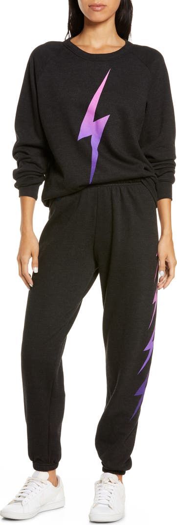 Aviator Nation lightening bolt crewneck, womens Small