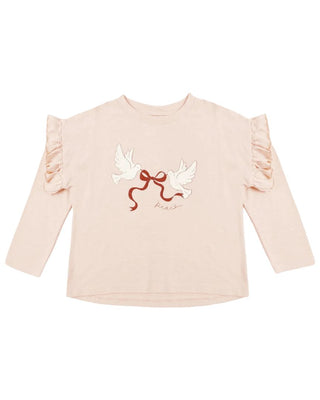 Rylee + Cru Petal Peace Ruffle Long Sleeve Shirt Brand New with Tags, 4-5 years