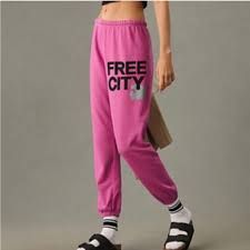 Free City og sweatpant pink, womens xs