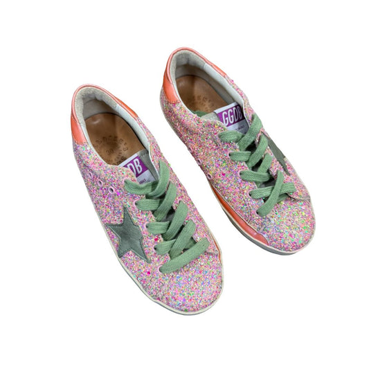 Golden Goose pink Super-Star Glitter Lace up sneakers, euro 30 little kid