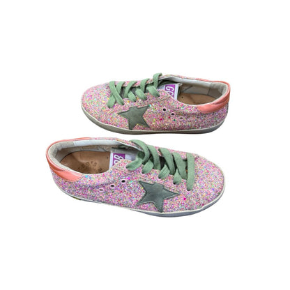 Golden Goose pink Super-Star Glitter Lace up sneakers, euro 30 little kid