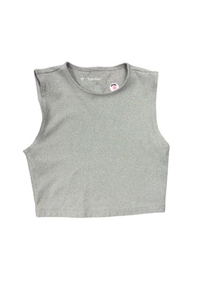 Tna Grey Crop Ribbed Tank, XS